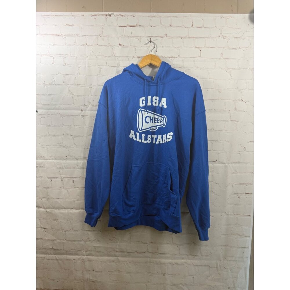 Gildan Hoodie GISA Cheerleading Unisex Size Large Blue Casual Athletic